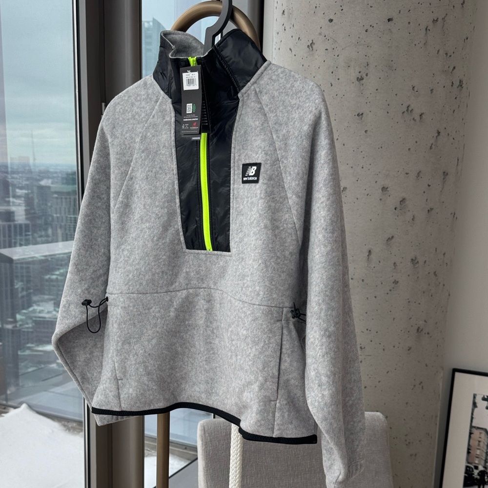 New Balance Heather Gray Half-Zip Jacket